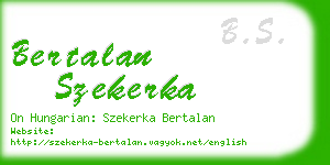 bertalan szekerka business card